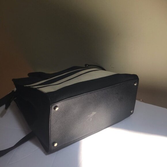 Kate Spade CAMERON Street Stripe Candace Satchel Tote Crossbody Canvas Leather - Picture 14 of 16